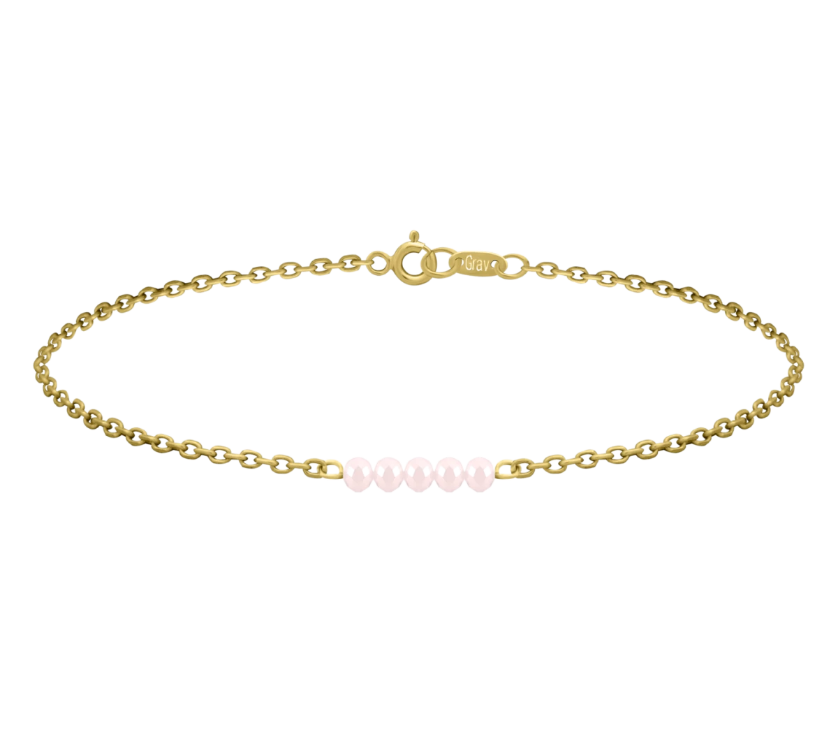 Rózsaszín Kristály Arany Karkötő