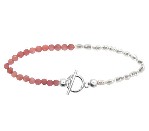 GRAV Pink Opal Pearl Ezüst 925 Bokalánc