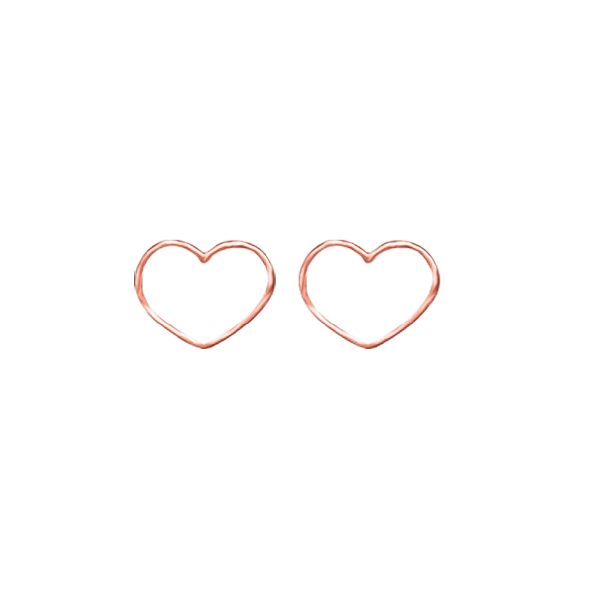 Kontúr Szív Örök Rózsával Vörös Arany 14K Fülbevaló