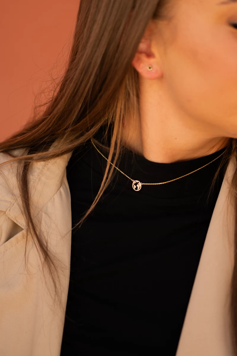 Földgömb Arany Nyaklánc