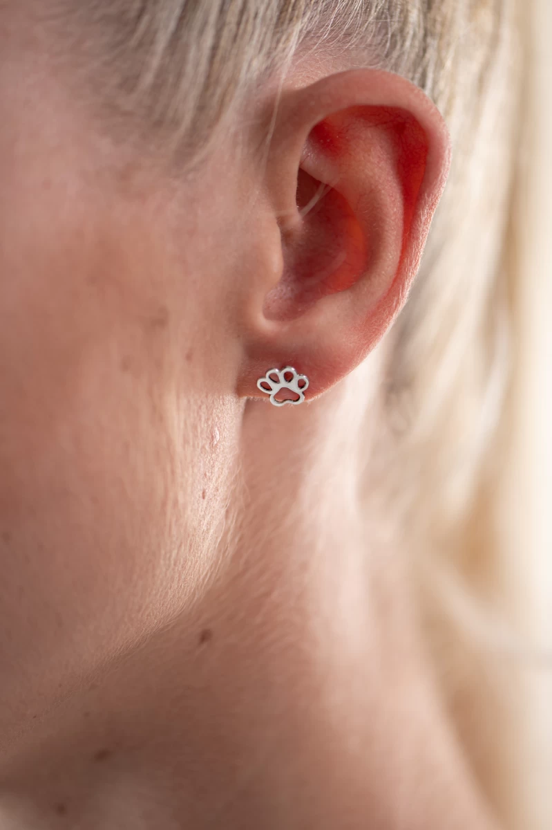 Kontúr Tappancs Fehér Arany 14K Fülbevaló