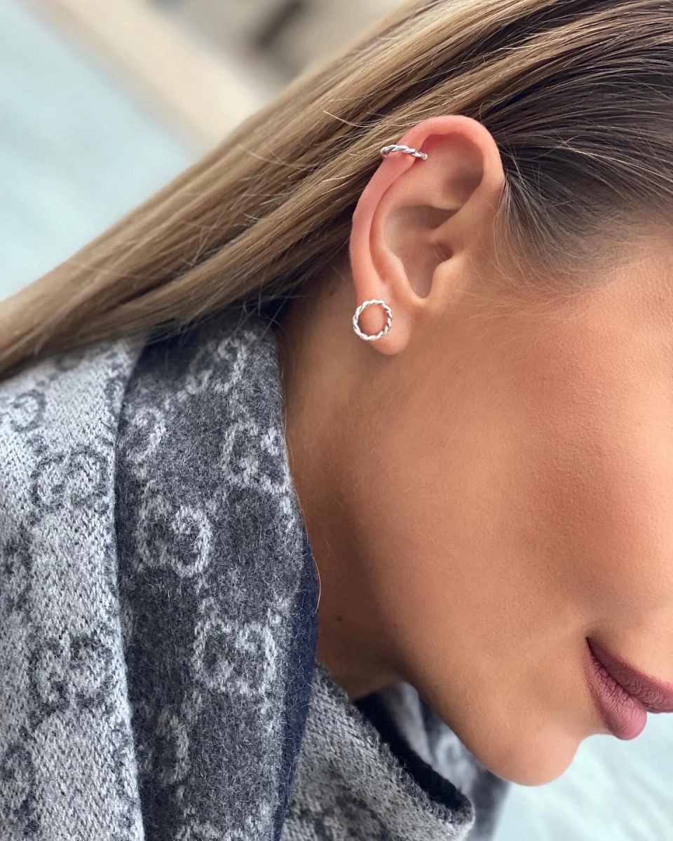 Nolita Kör Fehér Arany Fülgyűrű
